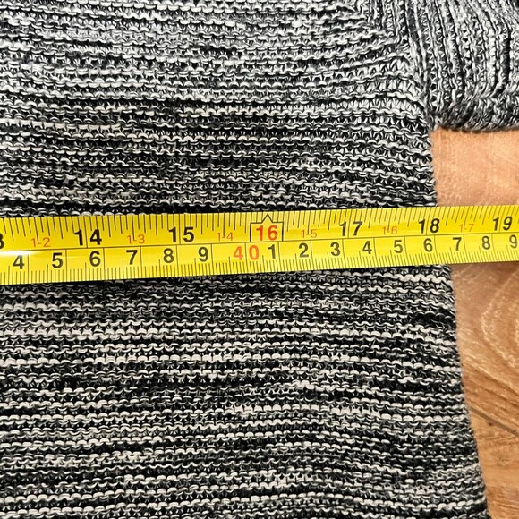 Habitat Gray Shawl Neck Knit Sweater Tunic Top Size S Cotton Heathered Slouchy - Picture 7 of 8